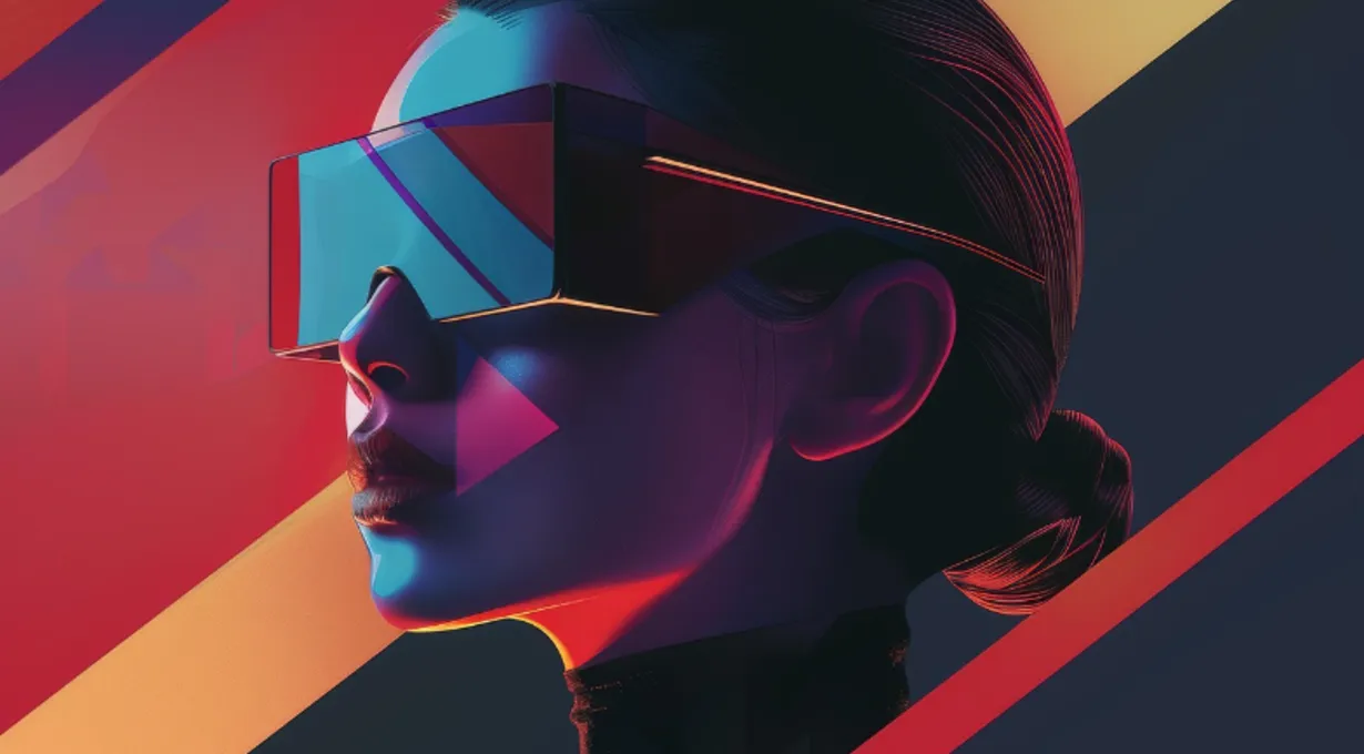 Frau trägt AR-Brille.